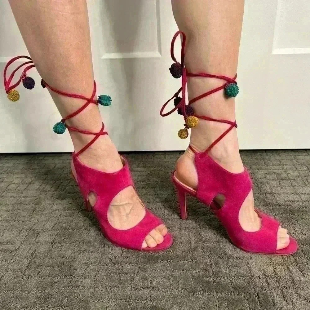 Nine West  - Maya Pink Suede Sandal - 6.5